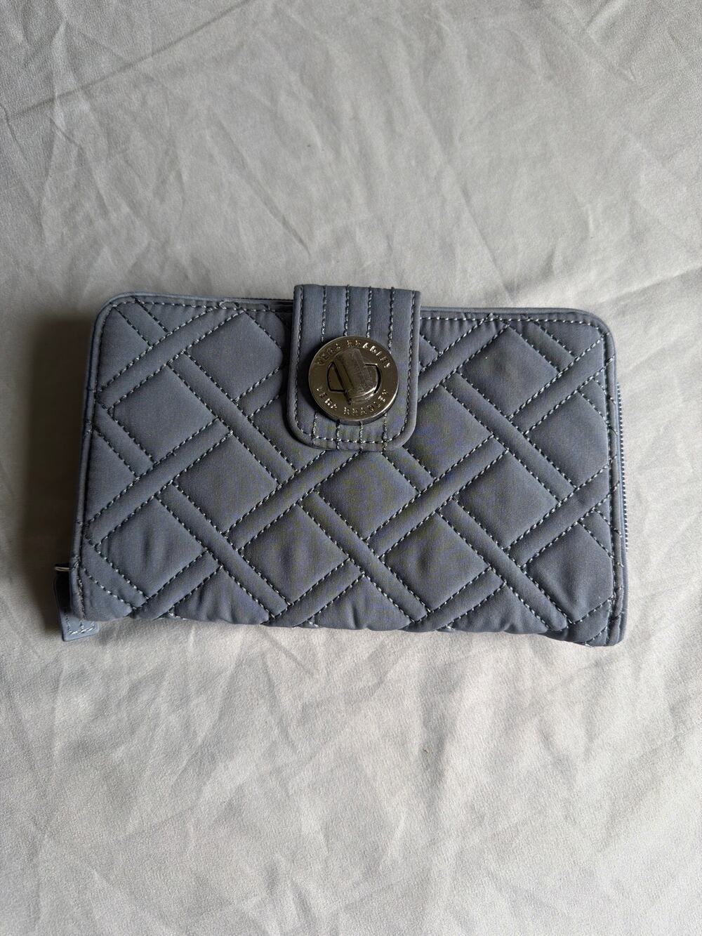 Vera Bradley RFID Turnlock Wallet Blue/Grey